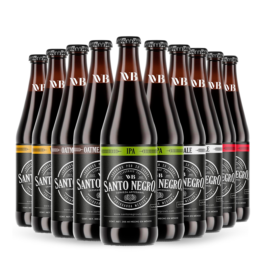 10 Botellas de Cerveza Artesanal Santo Negro